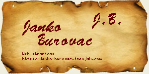 Janko Burovac vizit kartica